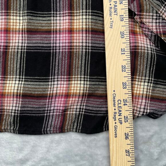 Cloth & Stone for Anthropologie Top Large Soft Flannel Plaid Ruffle Trim Charley - Picture 8 of 16